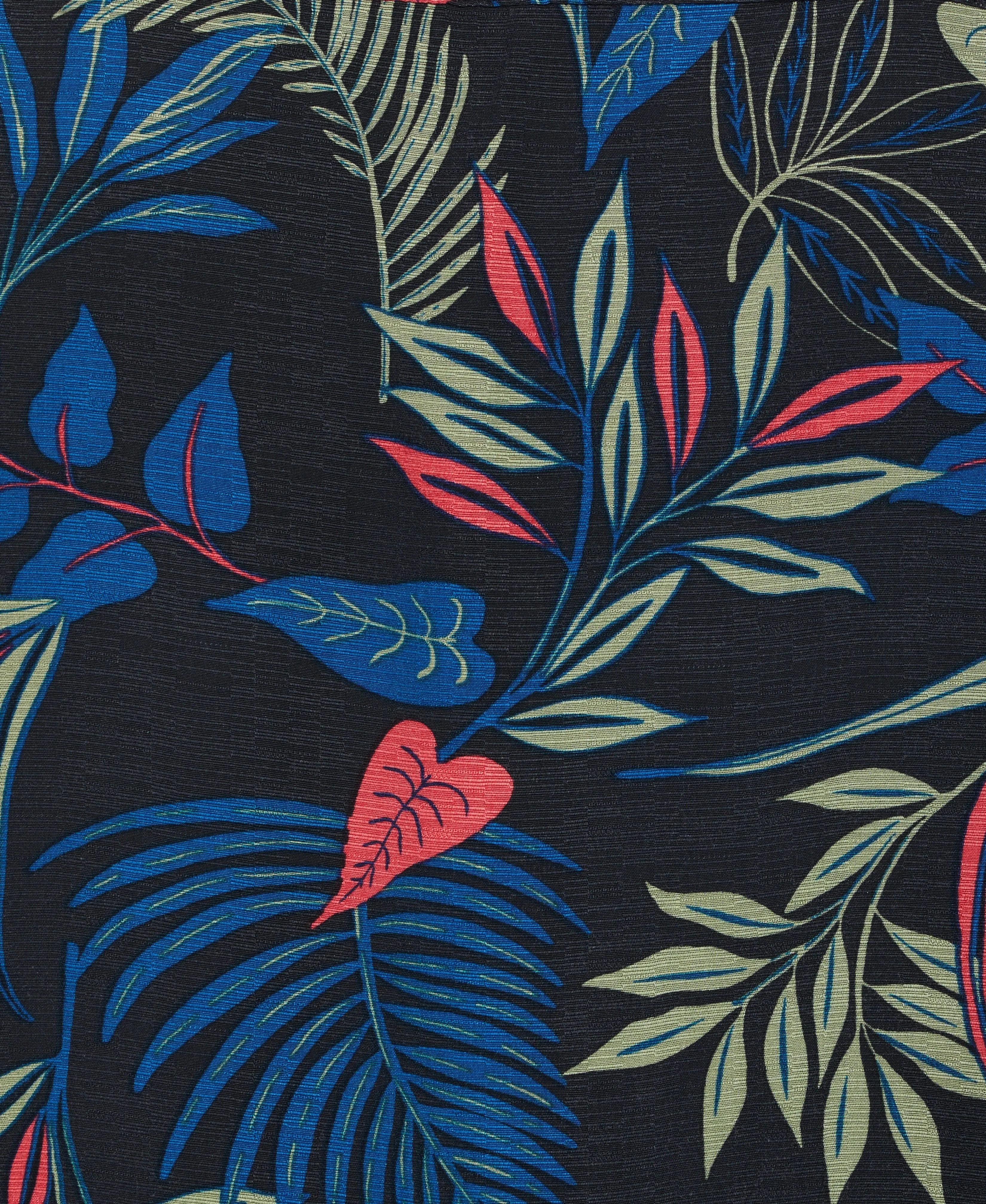 Big & Tall Textured Tropical Print Cuban Collar Shirt