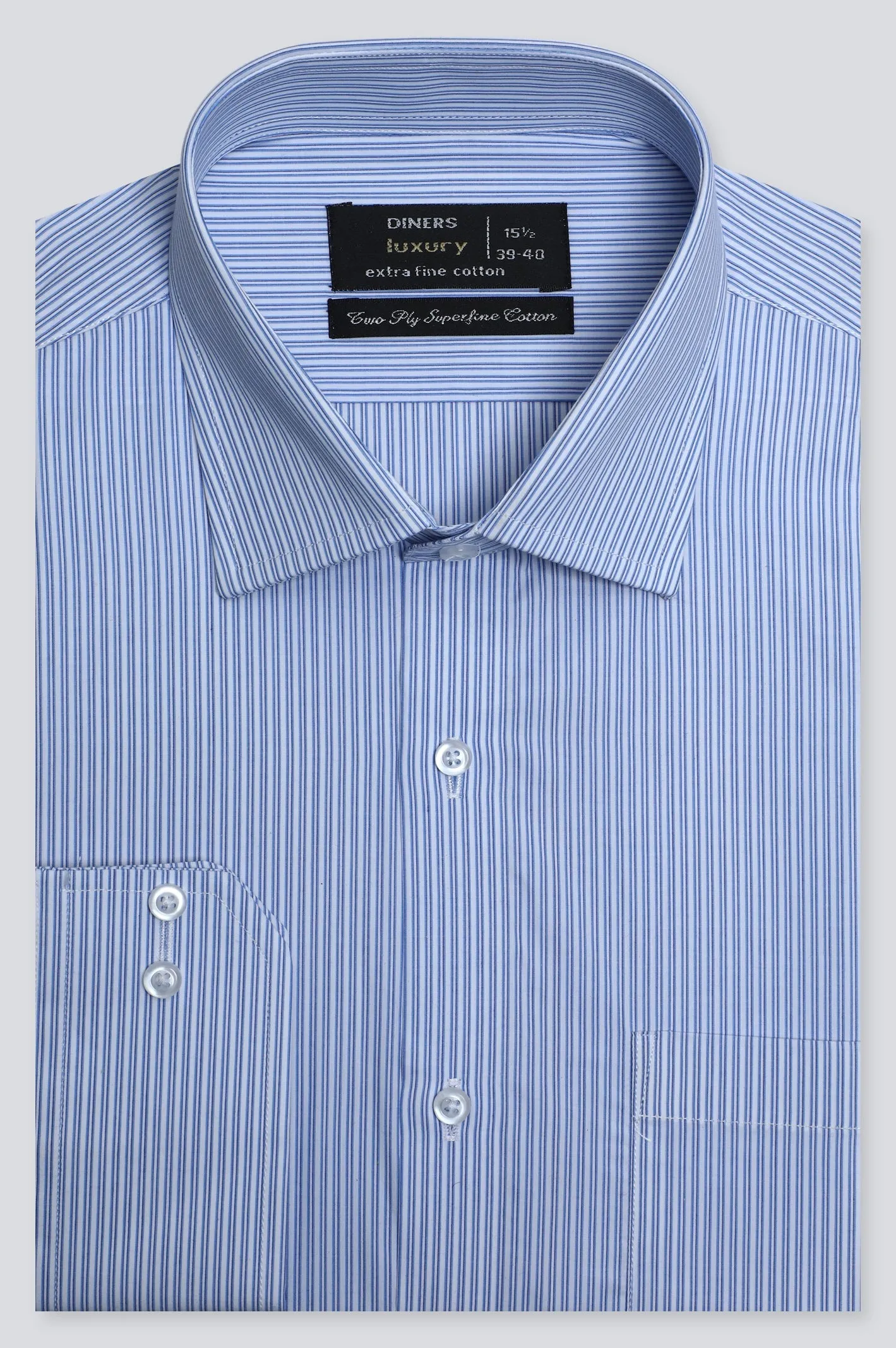 Blue Double Stripes Formal Shirt