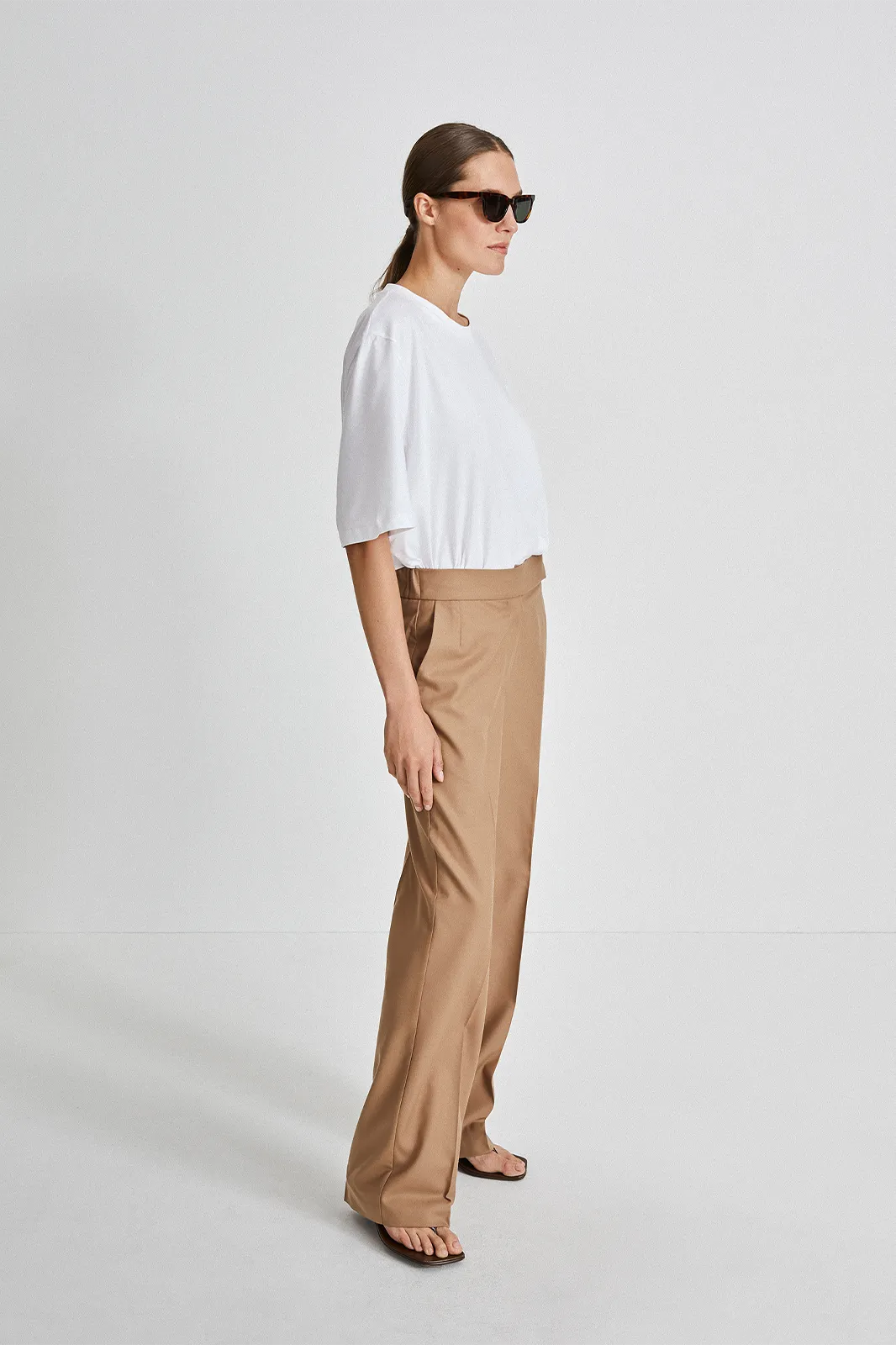 BONITA TROUSERS - BEIGE WOOL