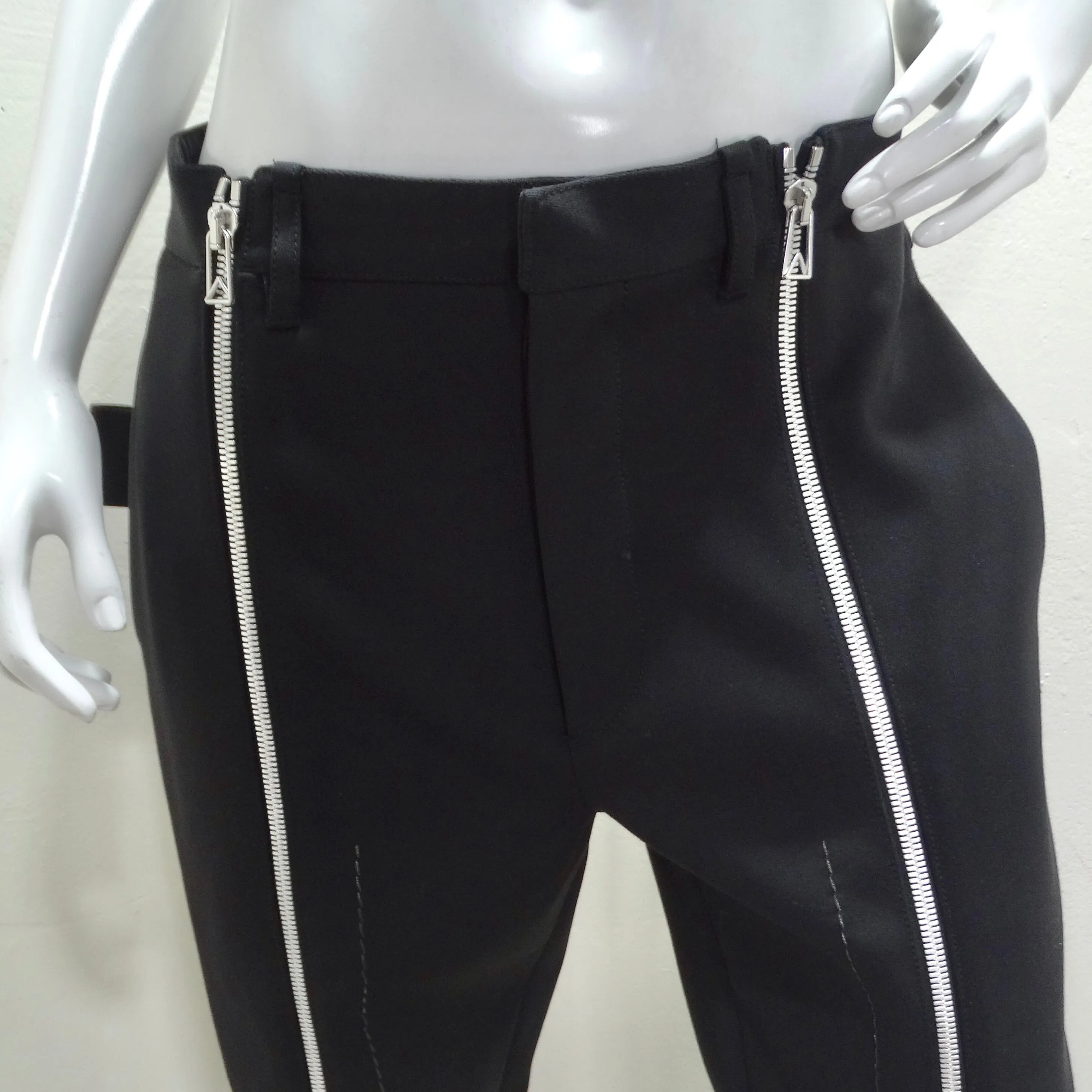 Bottega Veneta Double Zip Stretch Wool Pant