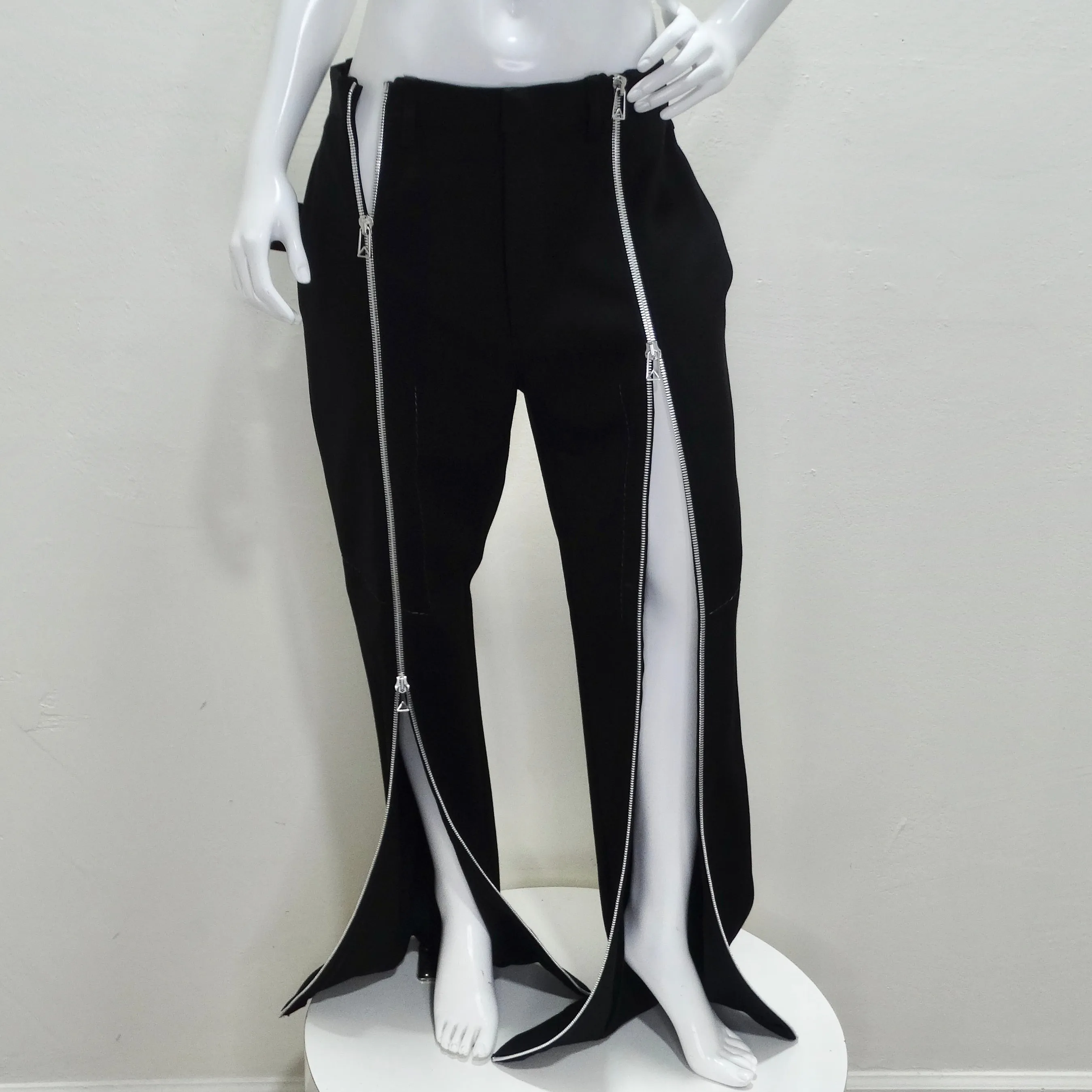 Bottega Veneta Double Zip Stretch Wool Pant