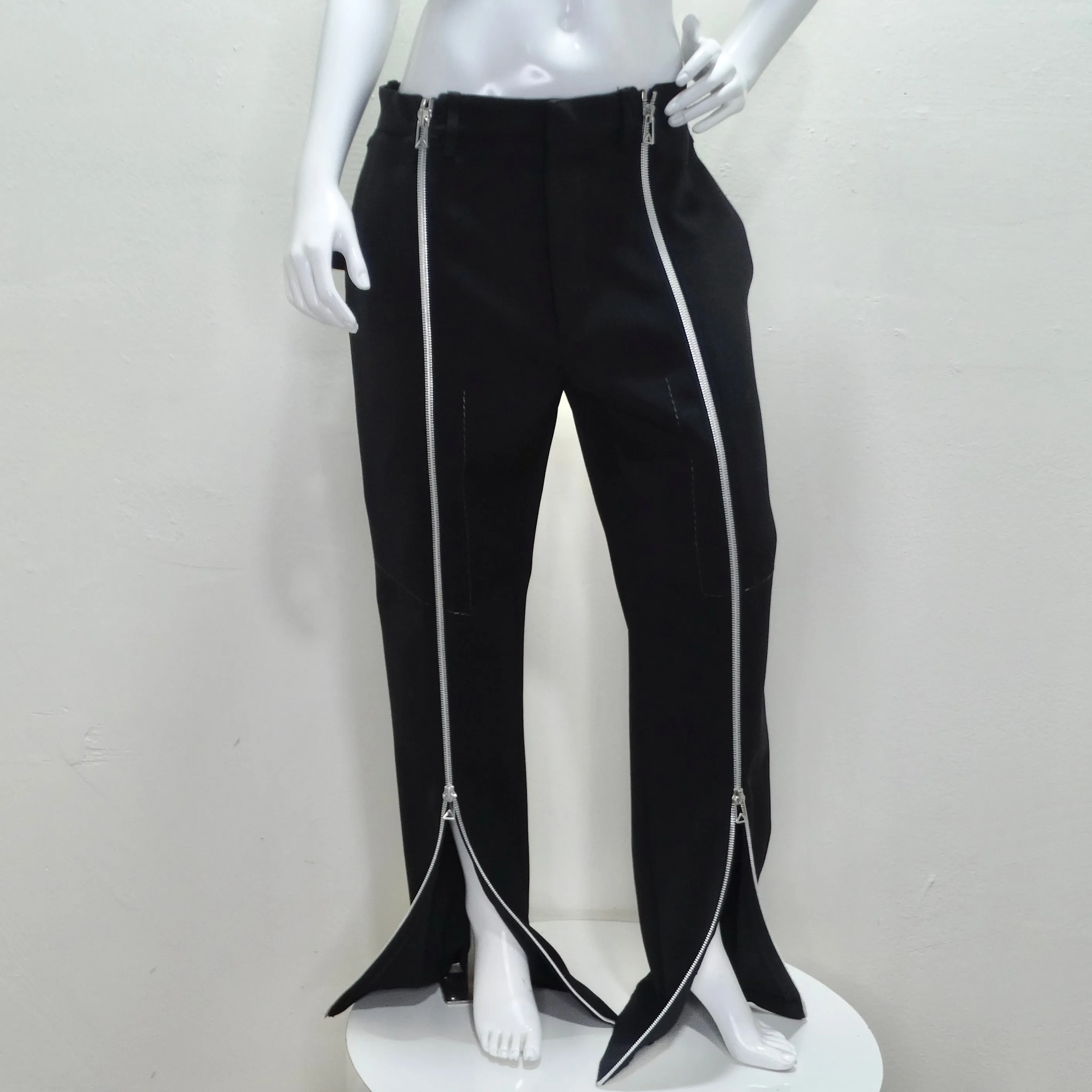Bottega Veneta Double Zip Stretch Wool Pant