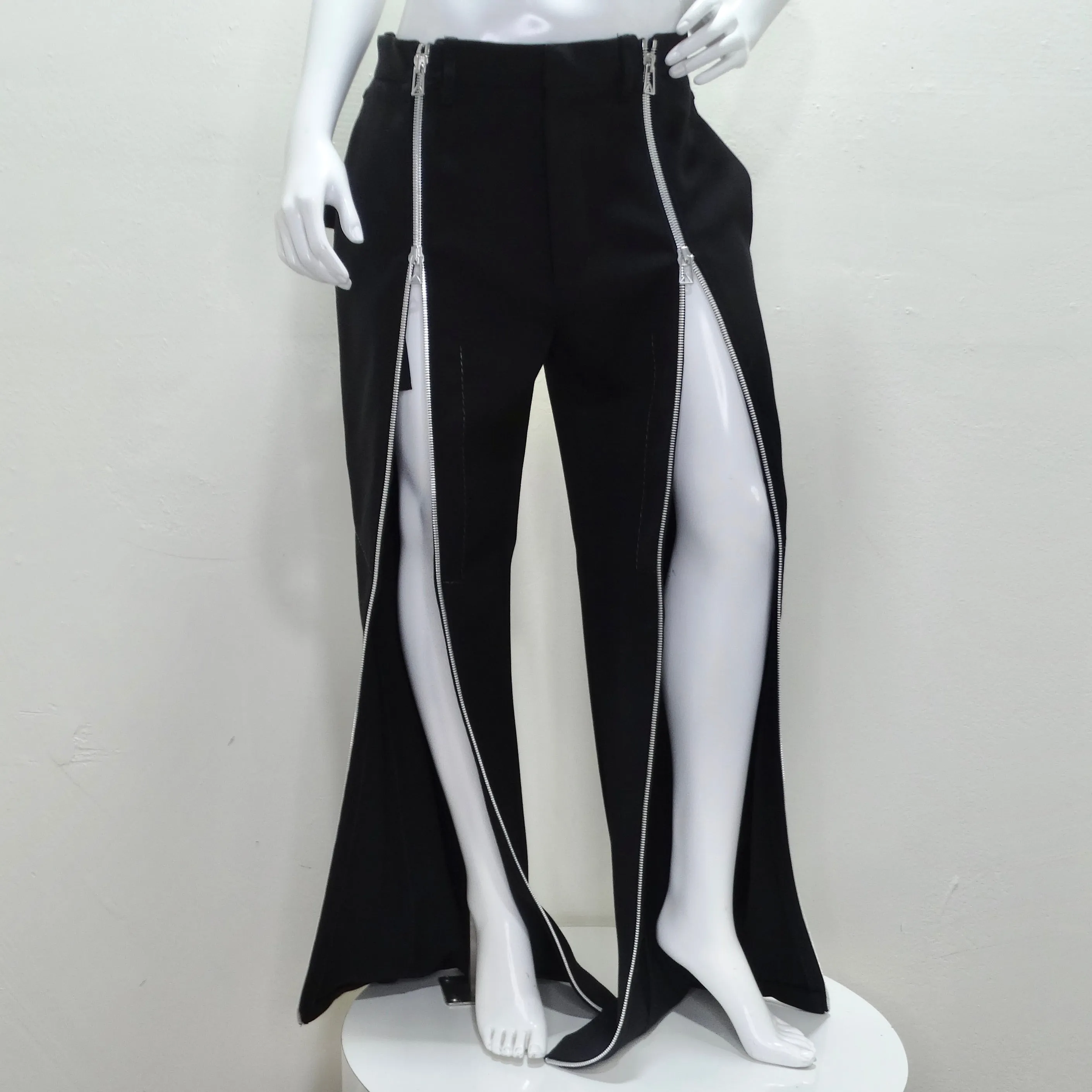 Bottega Veneta Double Zip Stretch Wool Pant