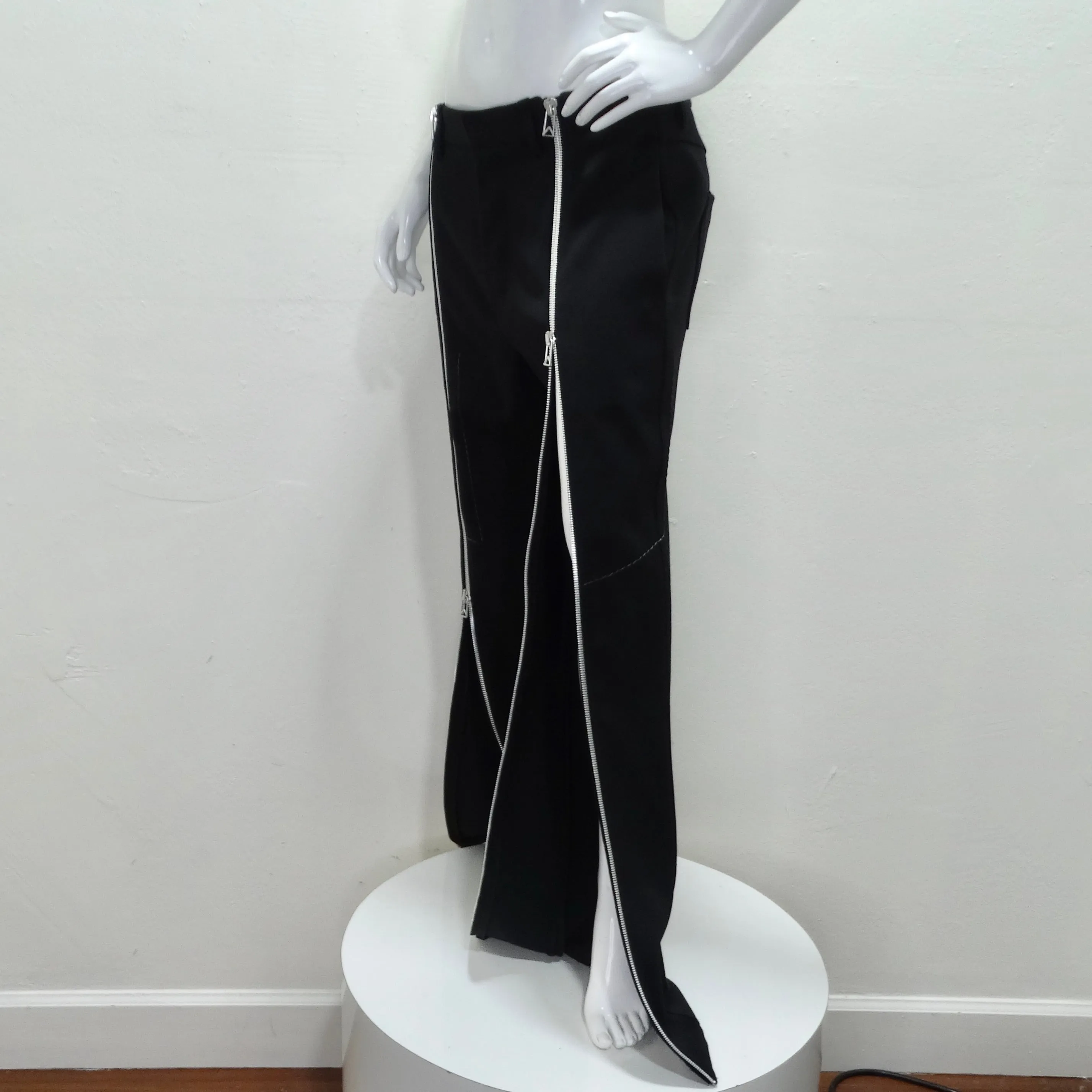 Bottega Veneta Double Zip Stretch Wool Pant