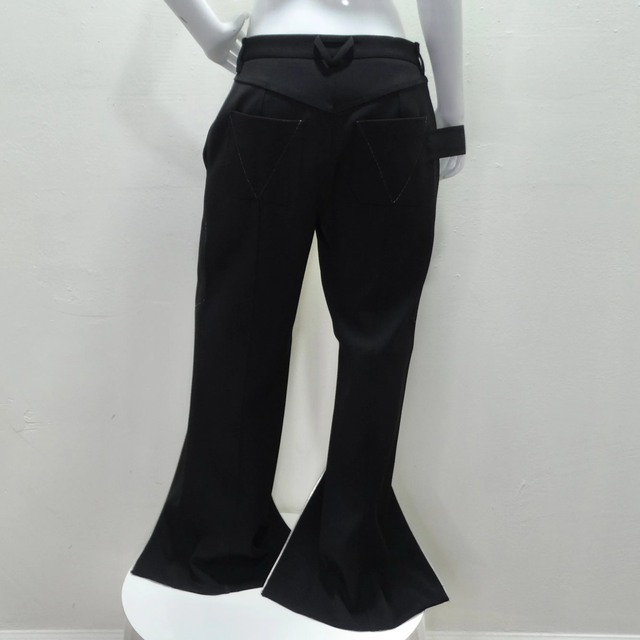 Bottega Veneta Double Zip Stretch Wool Pant