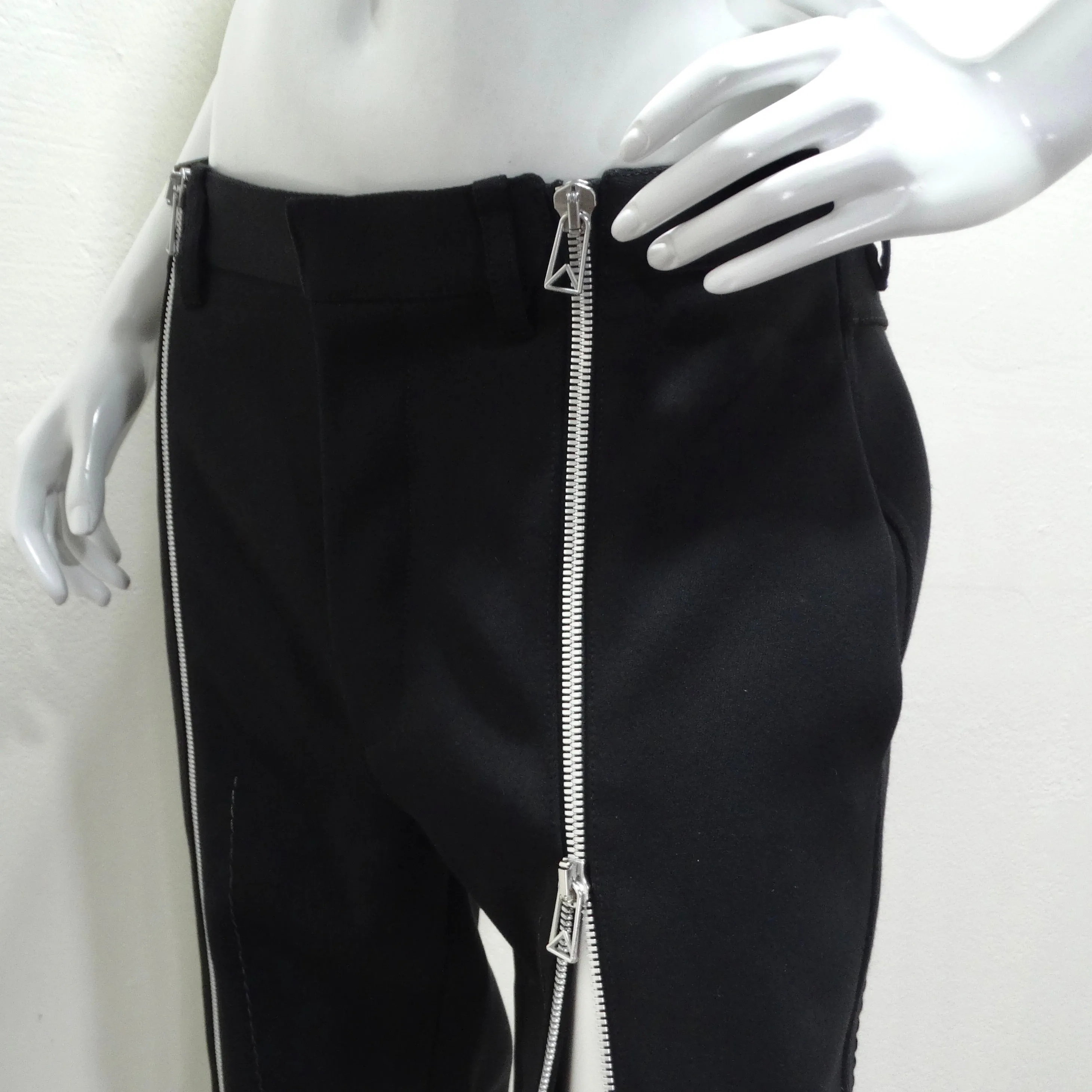 Bottega Veneta Double Zip Stretch Wool Pant