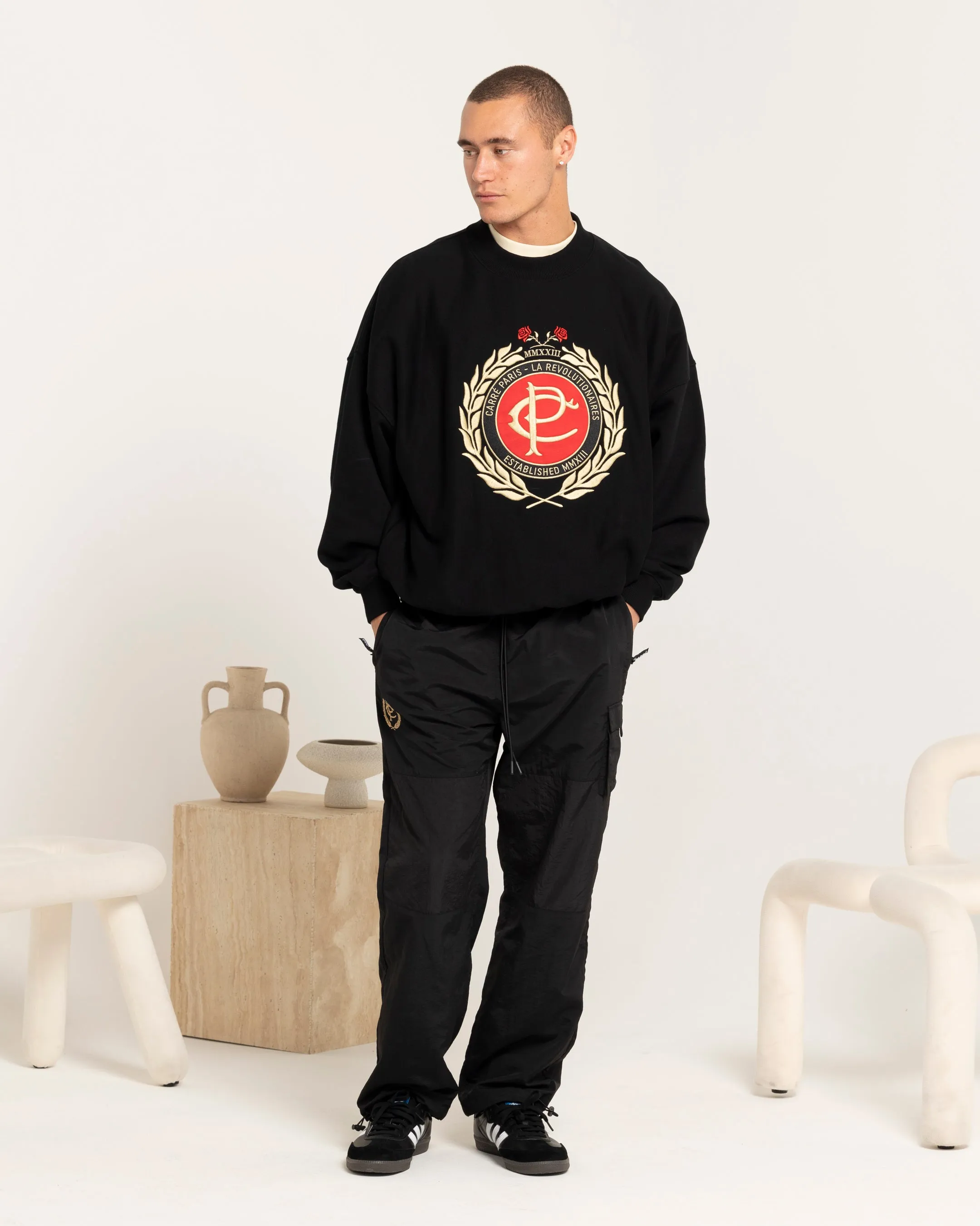 Carre Block Joggers Black