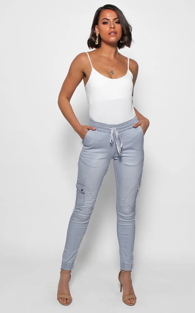 Chic Cargo Chinos - Light Blue