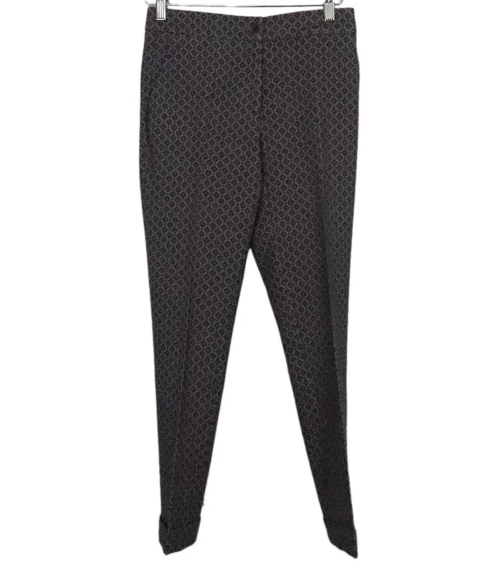 Etro Purple Print Wool Pants sz 0
