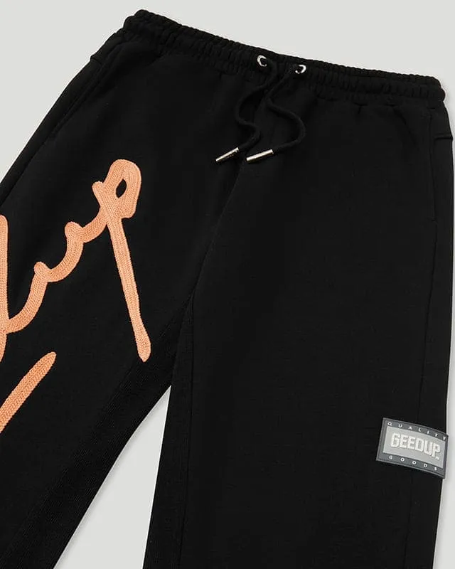 Geedup Signature Trackpants Black/Peach