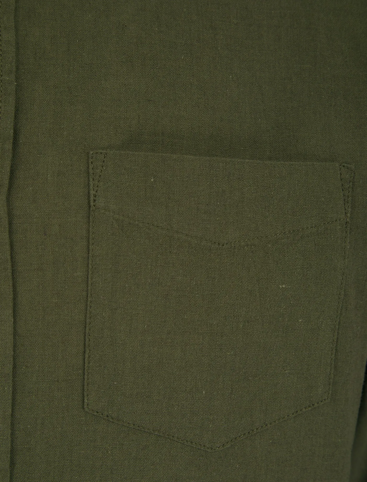 Gosier Grandad Collar Long Sleeve Cotton Linen Shirt in Ivy Green - Tokyo Laundry