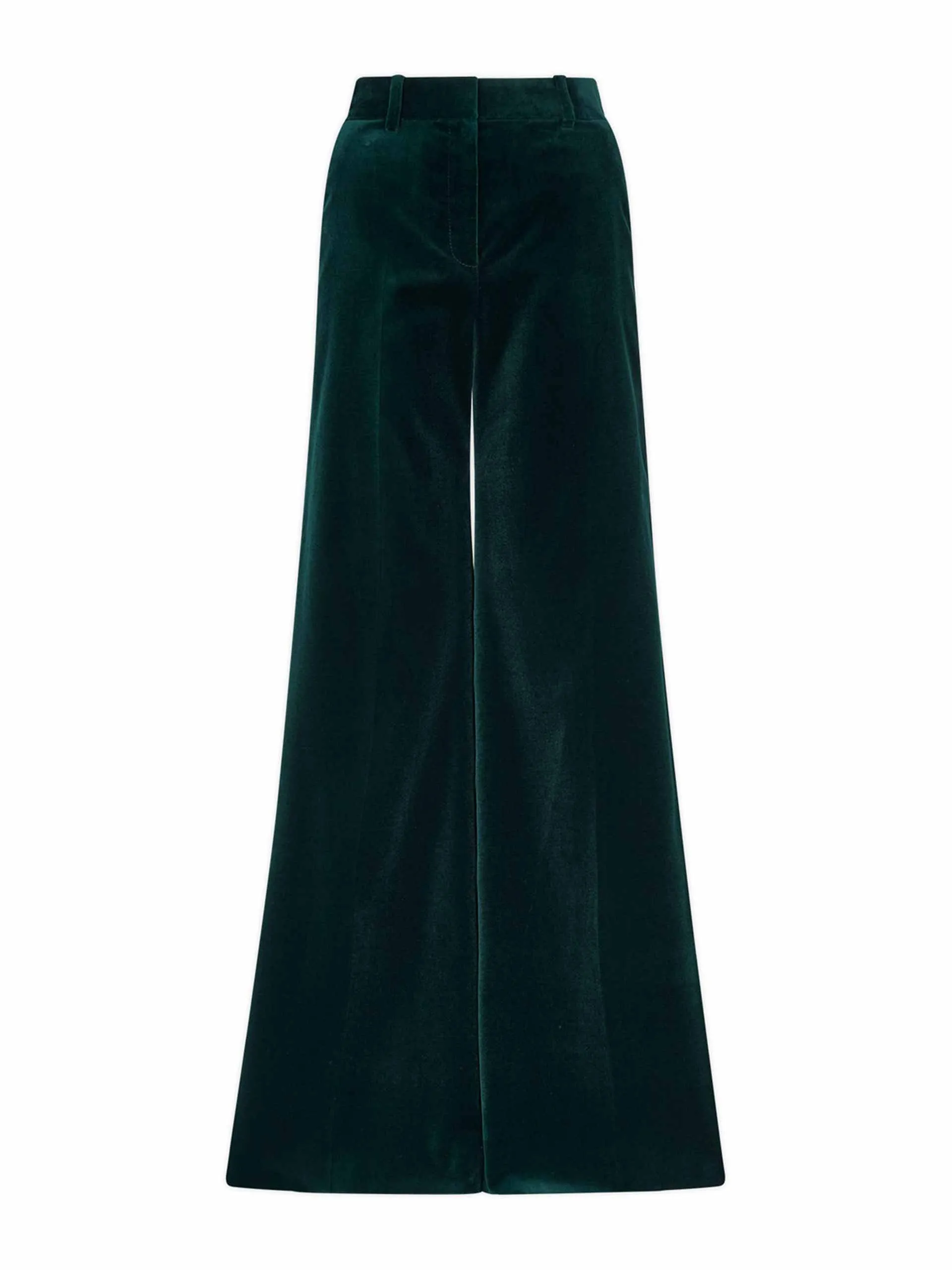 Green velvet trousers