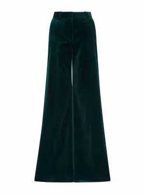 Green velvet trousers