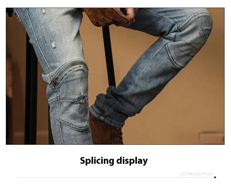 Korean Style Motorcycle Jeans