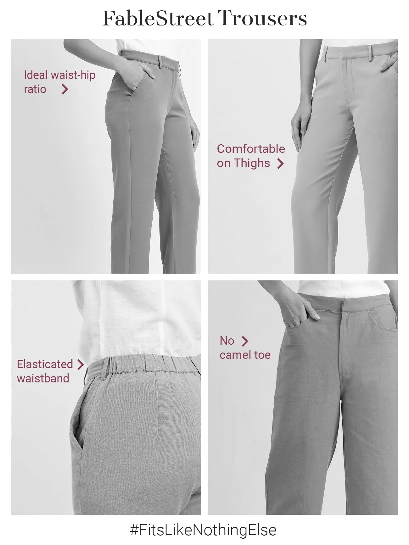 Linen Straight Fit Trousers - Royal Blue