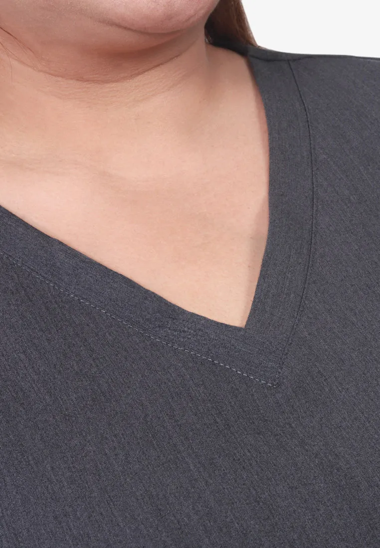 Lockhart Scrubs Long Sleeve Top - Dark Grey