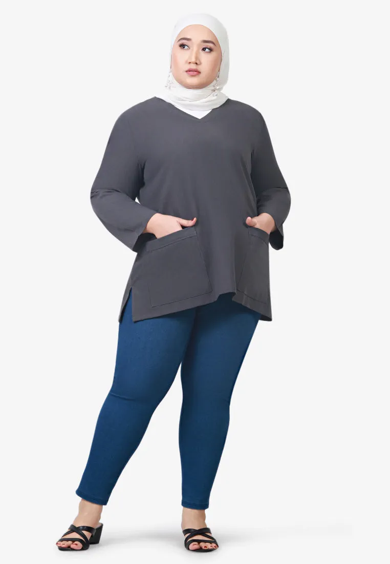 Lockhart Scrubs Long Sleeve Top - Dark Grey