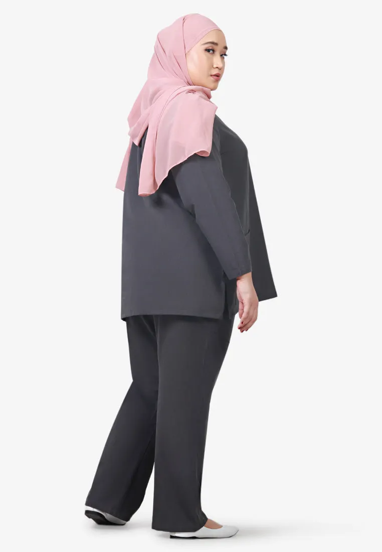 Lockhart Scrubs Long Sleeve Top - Dark Grey