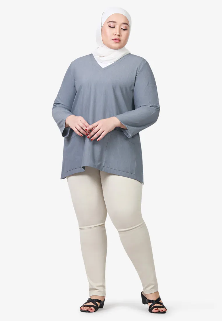 Lockhart Scrubs Long Sleeve Top - Light Grey