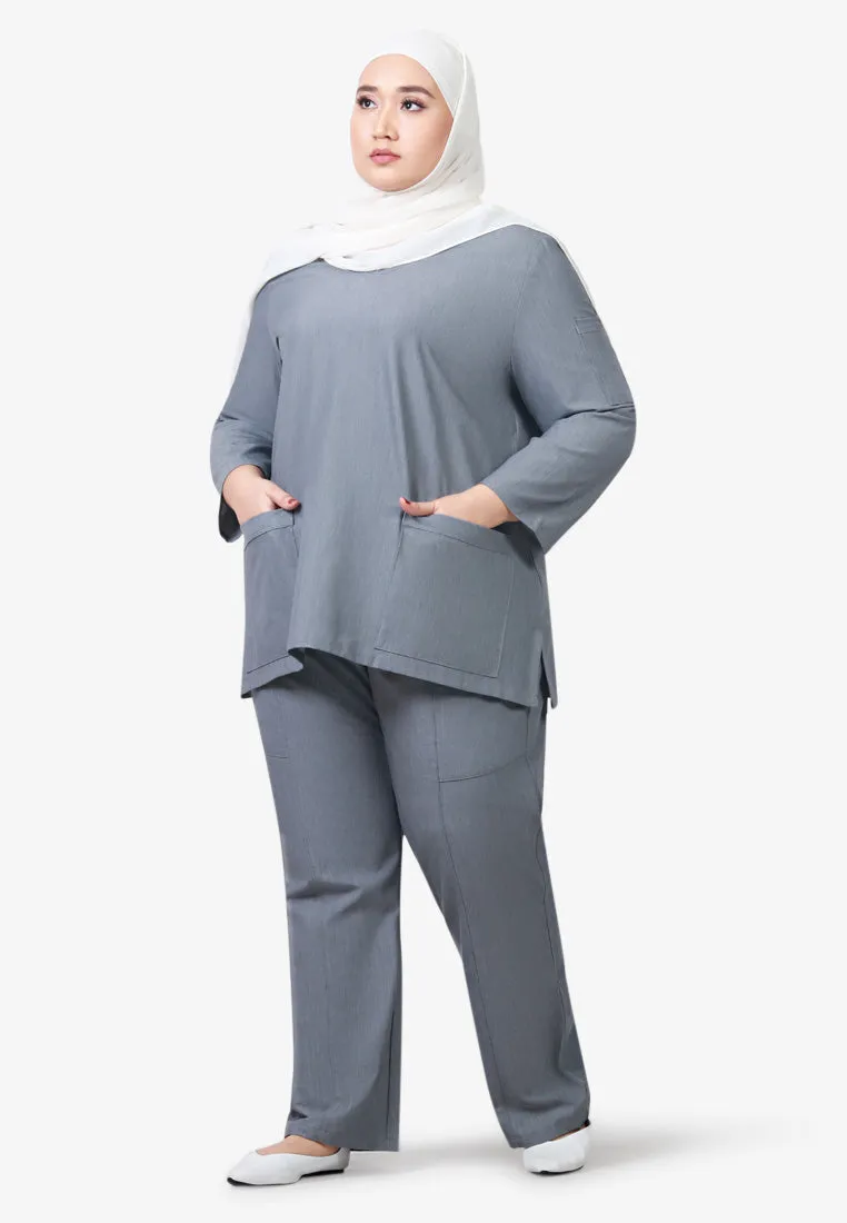 Lockhart Scrubs Long Sleeve Top - Light Grey