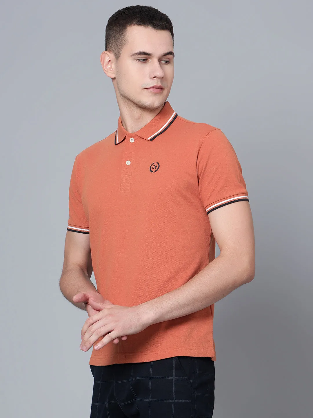 Men Light Brown Polo T-Shirt