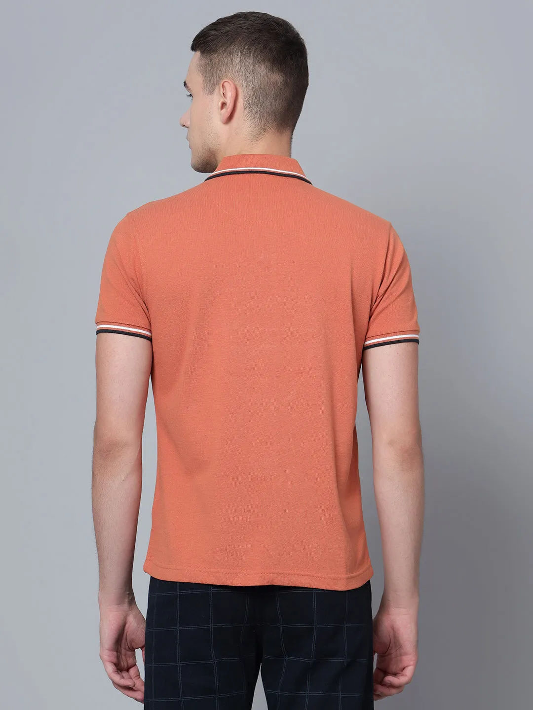 Men Light Brown Polo T-Shirt