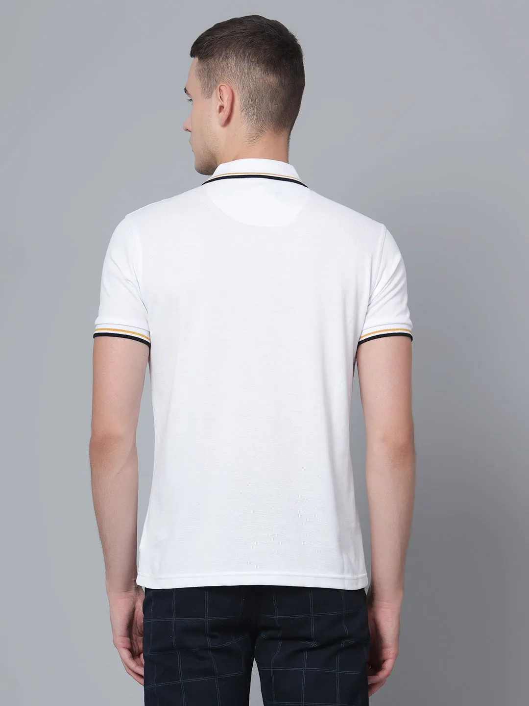 Men White Polo T-Shirt