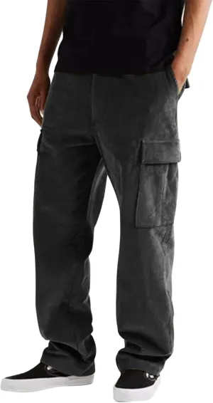 Mens Cargo Pants Slim Fit Loose Straight Leg Tactical Pants Stretch Waterproof Multi Pockets Hiking Hunting Pants