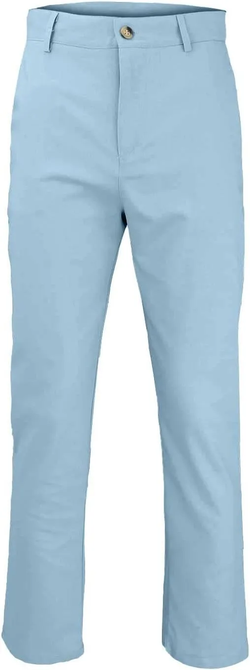 Mens Cotton Linen Pants Tall Classic Flat Front Chino Pants Casual Lightweight Straight Leg Summer Beach Trousers