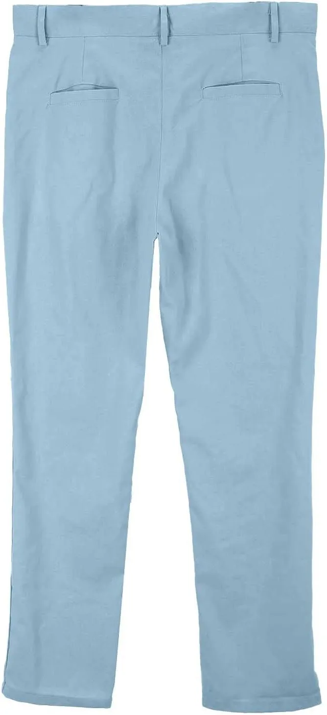 Mens Cotton Linen Pants Tall Classic Flat Front Chino Pants Casual Lightweight Straight Leg Summer Beach Trousers