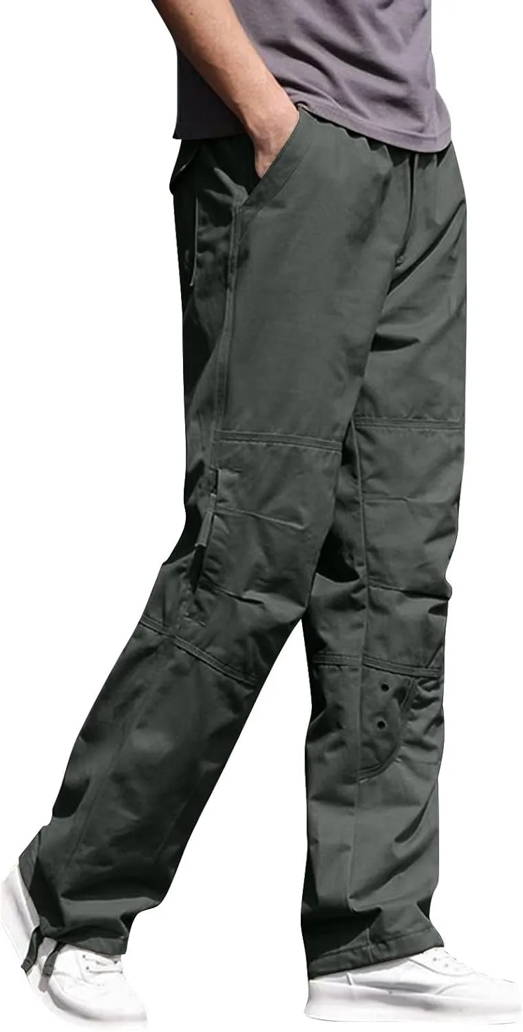 Mens Pants Cargo Joggers Lightweight Cargo Sweatpants Stretch Waistband Workout Joggers Outdoor Athletic Hiking Pants