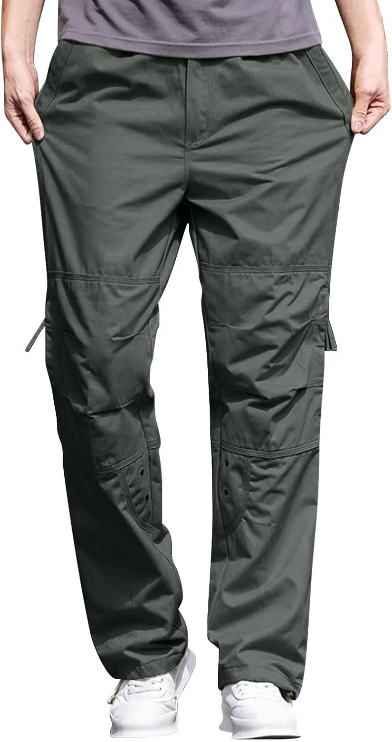 Mens Pants Cargo Joggers Lightweight Cargo Sweatpants Stretch Waistband Workout Joggers Outdoor Athletic Hiking Pants