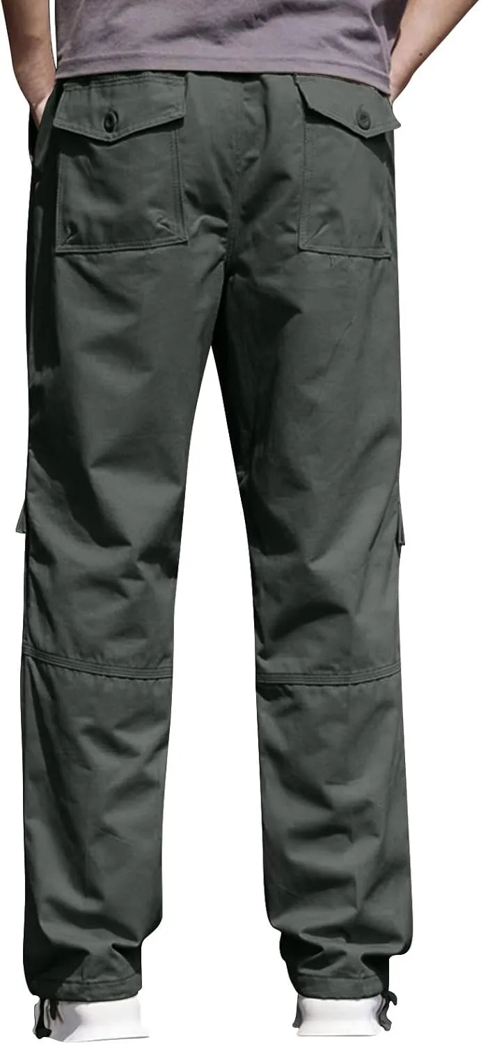 Mens Pants Cargo Joggers Lightweight Cargo Sweatpants Stretch Waistband Workout Joggers Outdoor Athletic Hiking Pants