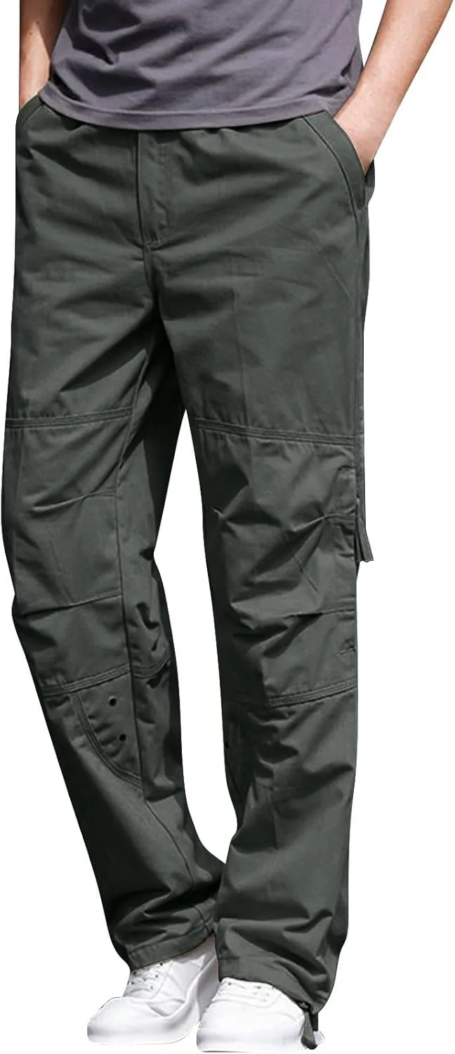 Mens Pants Cargo Joggers Lightweight Cargo Sweatpants Stretch Waistband Workout Joggers Outdoor Athletic Hiking Pants