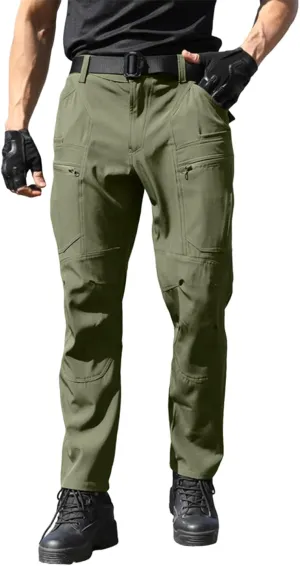 Men's Stretch Cargo Slim Fit Pants Windproof Waterproof Hiking Pants