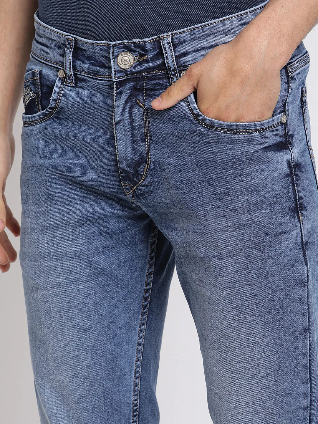 Men's Ultra Narrow fit Heavy Fade Blue  Jeans