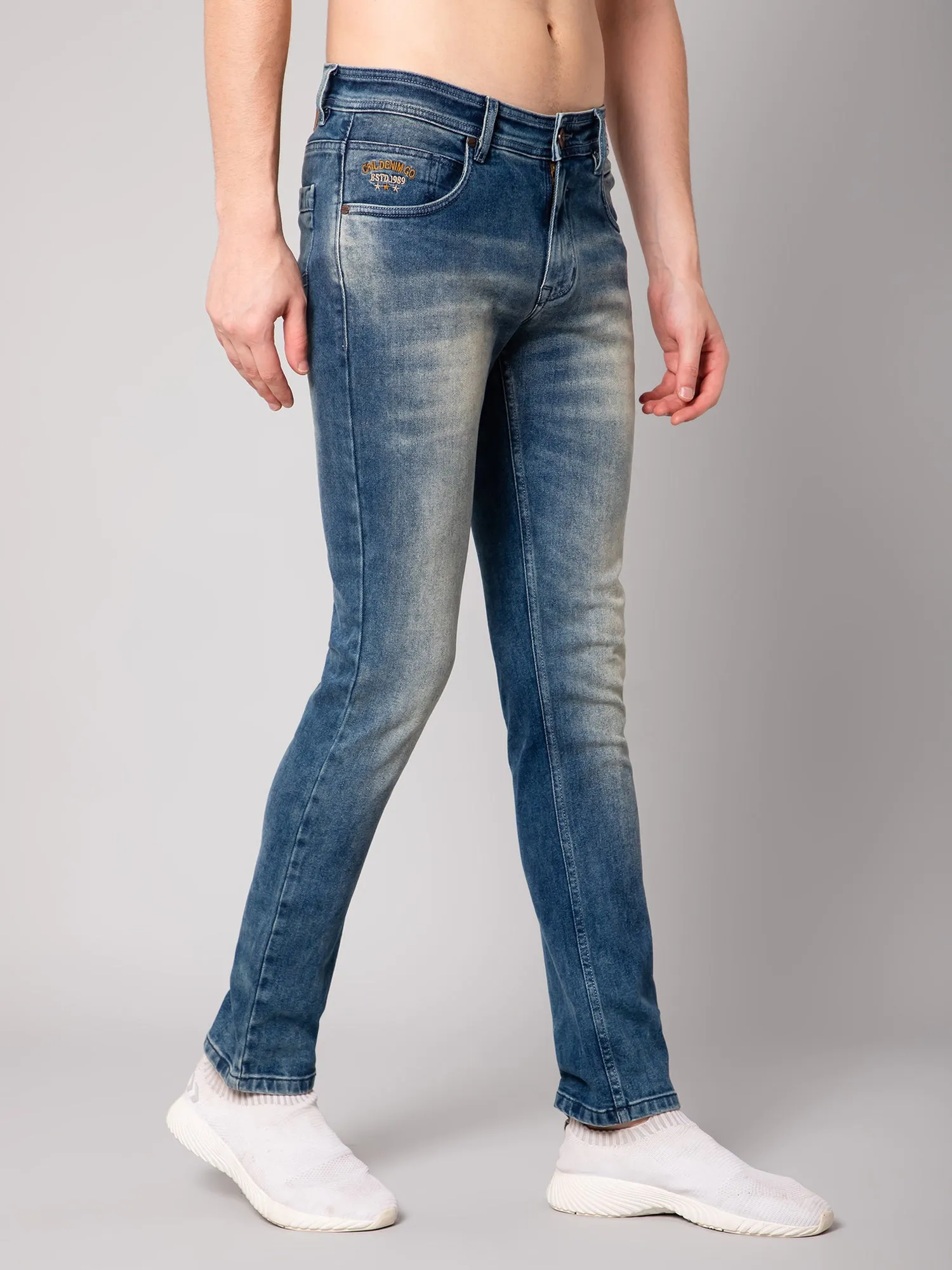 Men's Ultra Narrow fit Heavy Fade Dirty Blue  Jeans