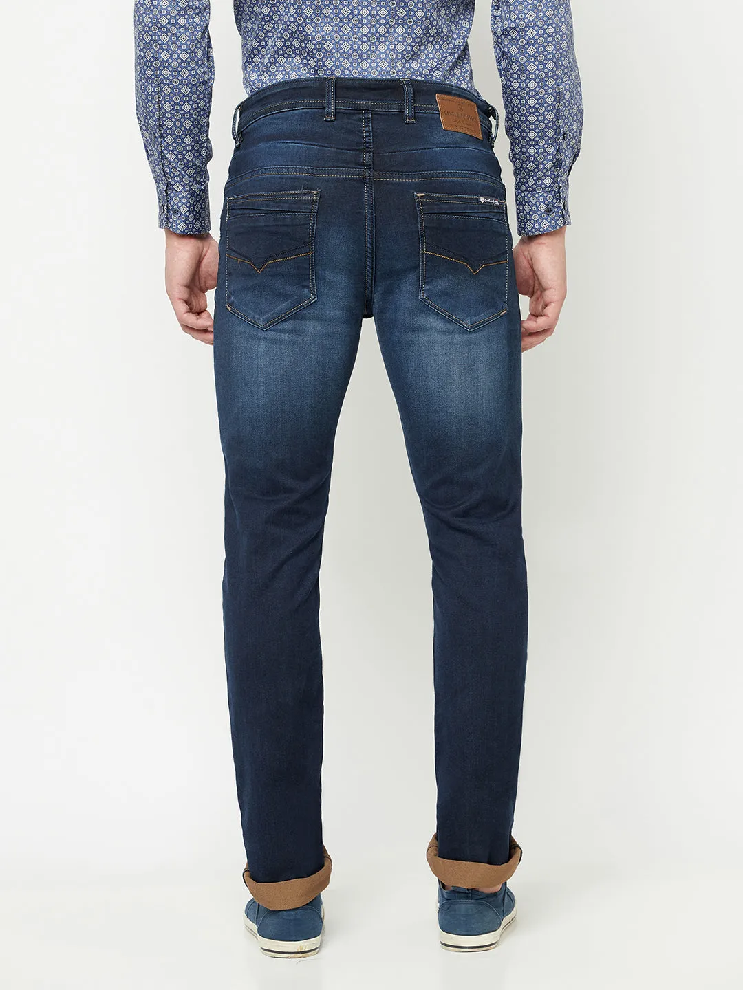 Men's Ultra Narrow fit Medium Fade Carbon Blue  Jeans