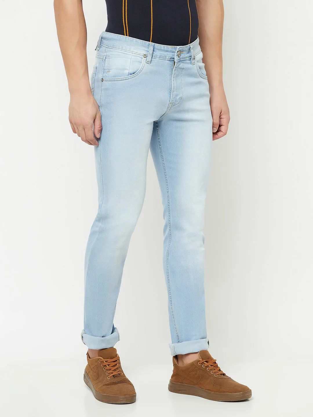 Men's Ultra Narrow fit Medium Fade Light Blue  Jeans