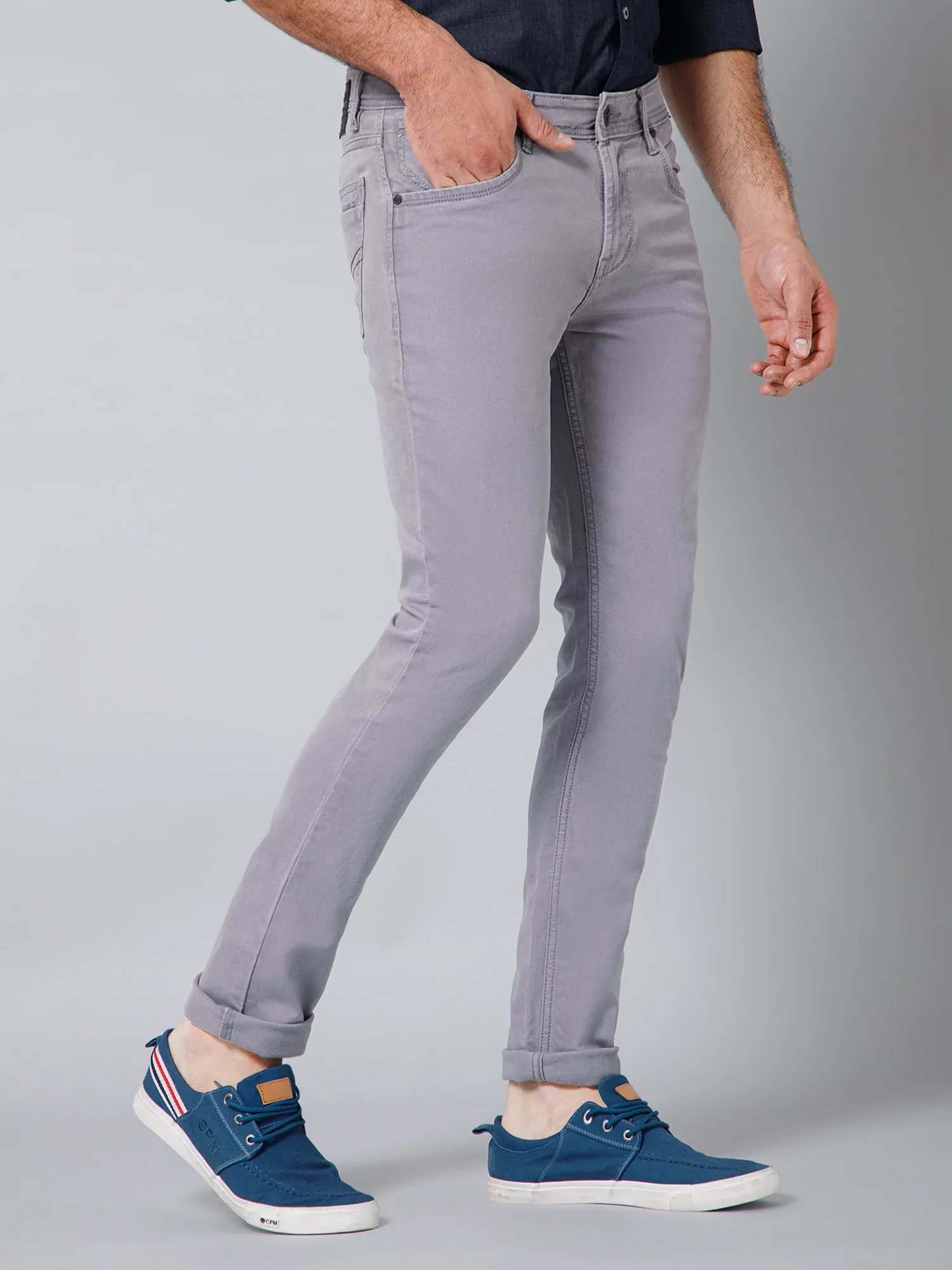 Men's Ultra Narrow fit No Fade Light Grey  Jeans