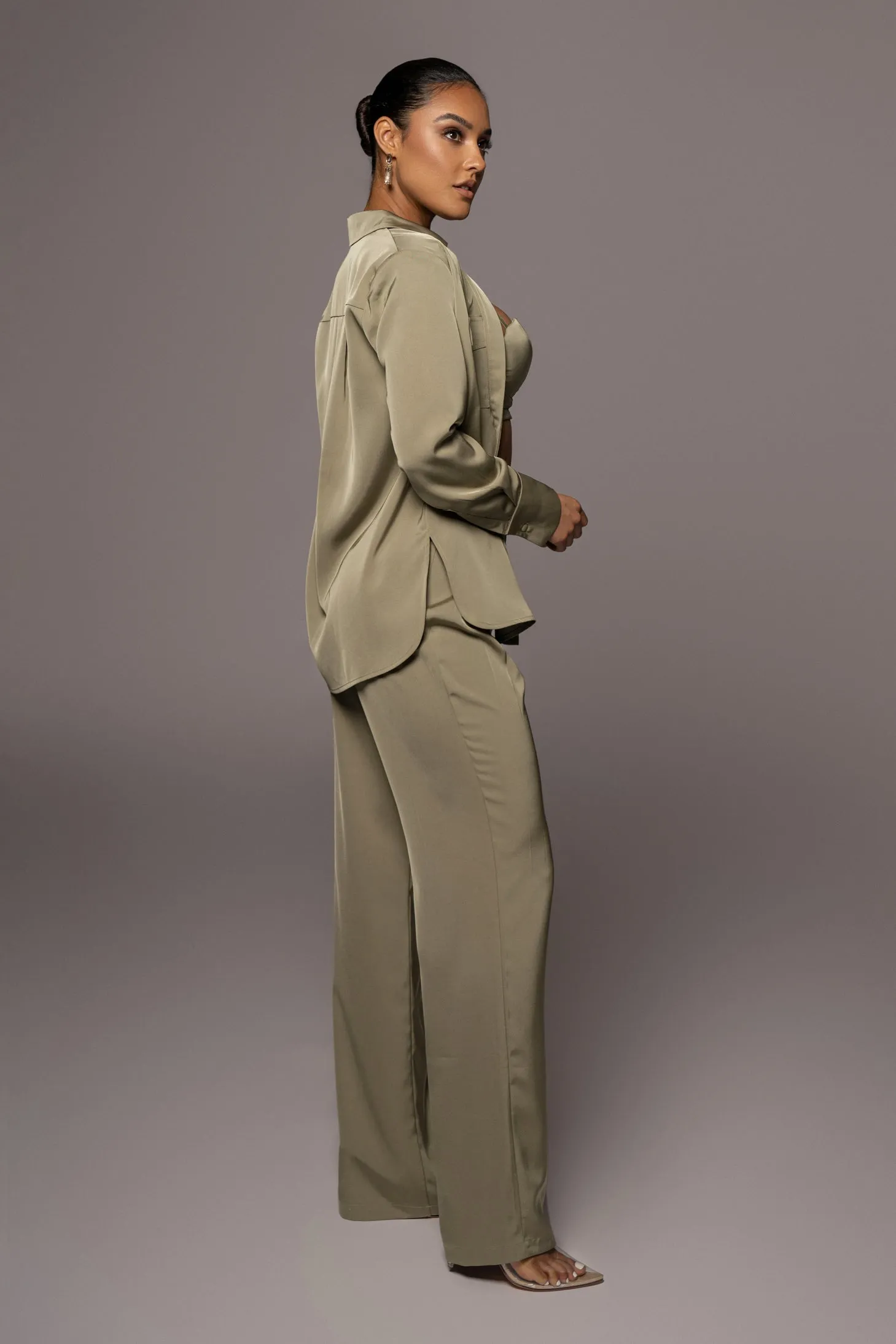 Olive Misty Button Up