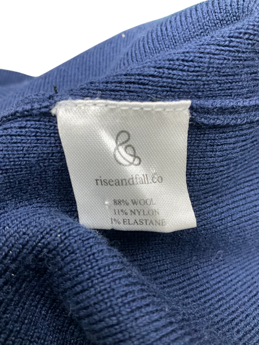 Rise & Fall Blue Merino Straight Leg Trousers And Collared Sweater UK XS
