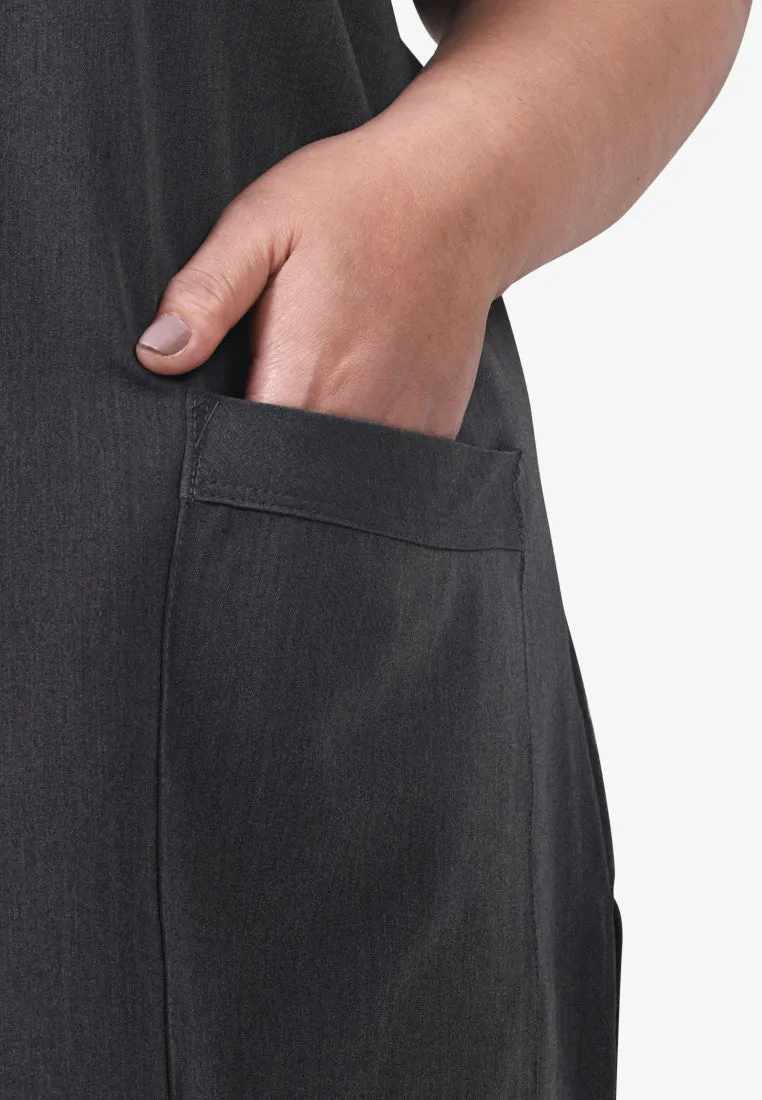 Scully Scrubs Short Sleeve Top - Dark Grey
