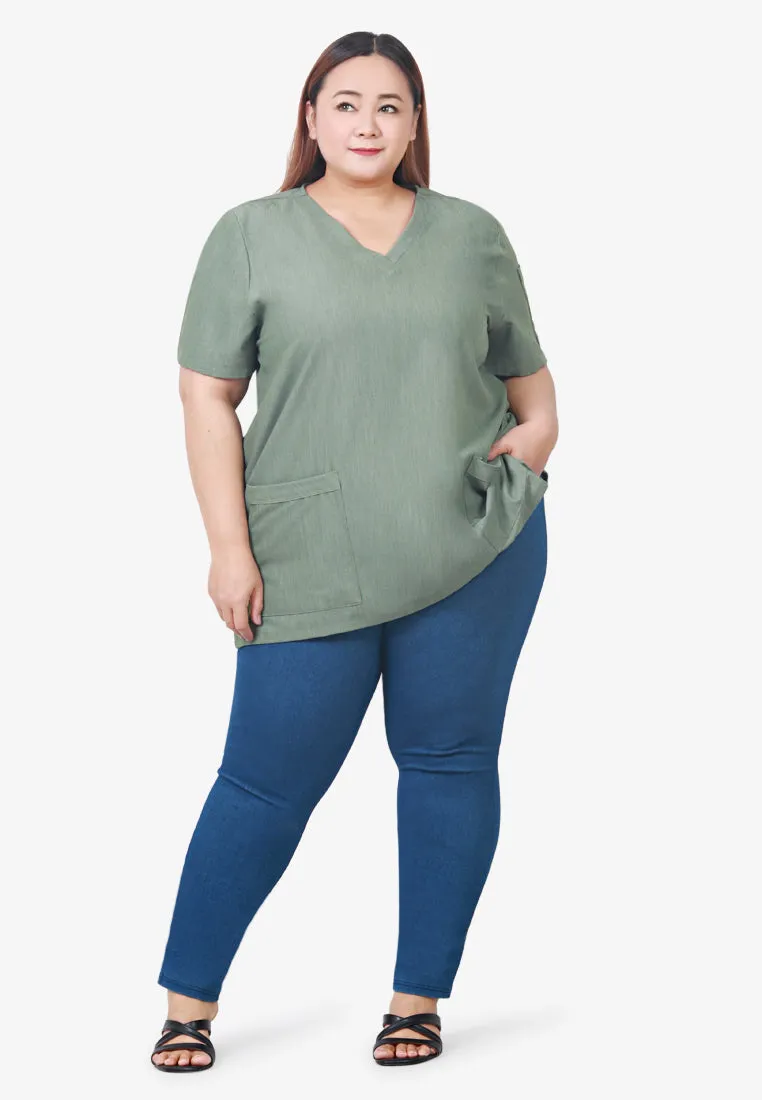Scully Scrubs Short Sleeve Top - Dark Grey