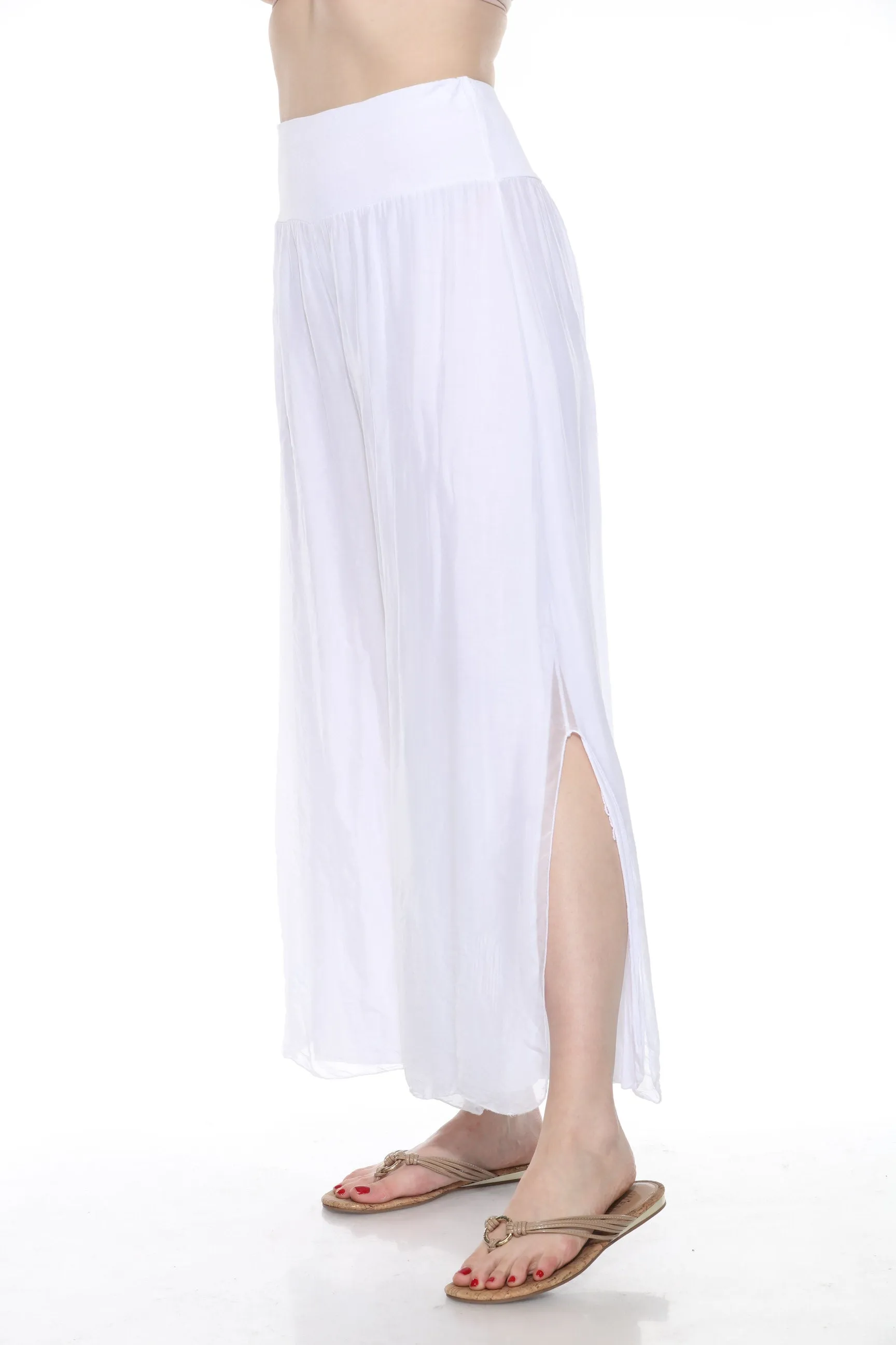 Silk Pant With Slit