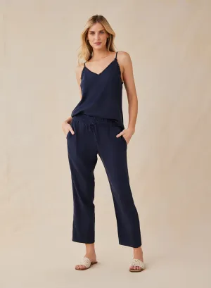 Smocked Waist Trousers - Endless Sea