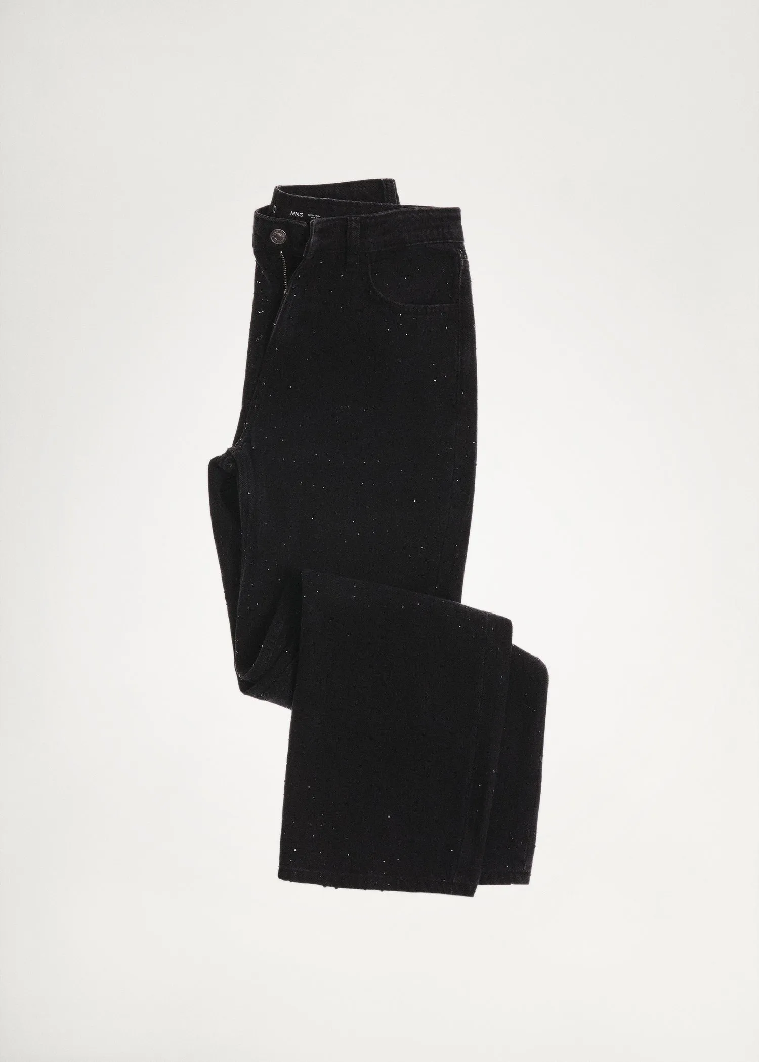 Straight-fit Jeans With Rhinestone Detail