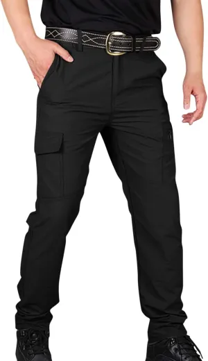 Tactic Pants for Men Hiking Water Resistant Ripstop Flex Cargo Pants Multi Pockets Outdoor Lightweight Trousers