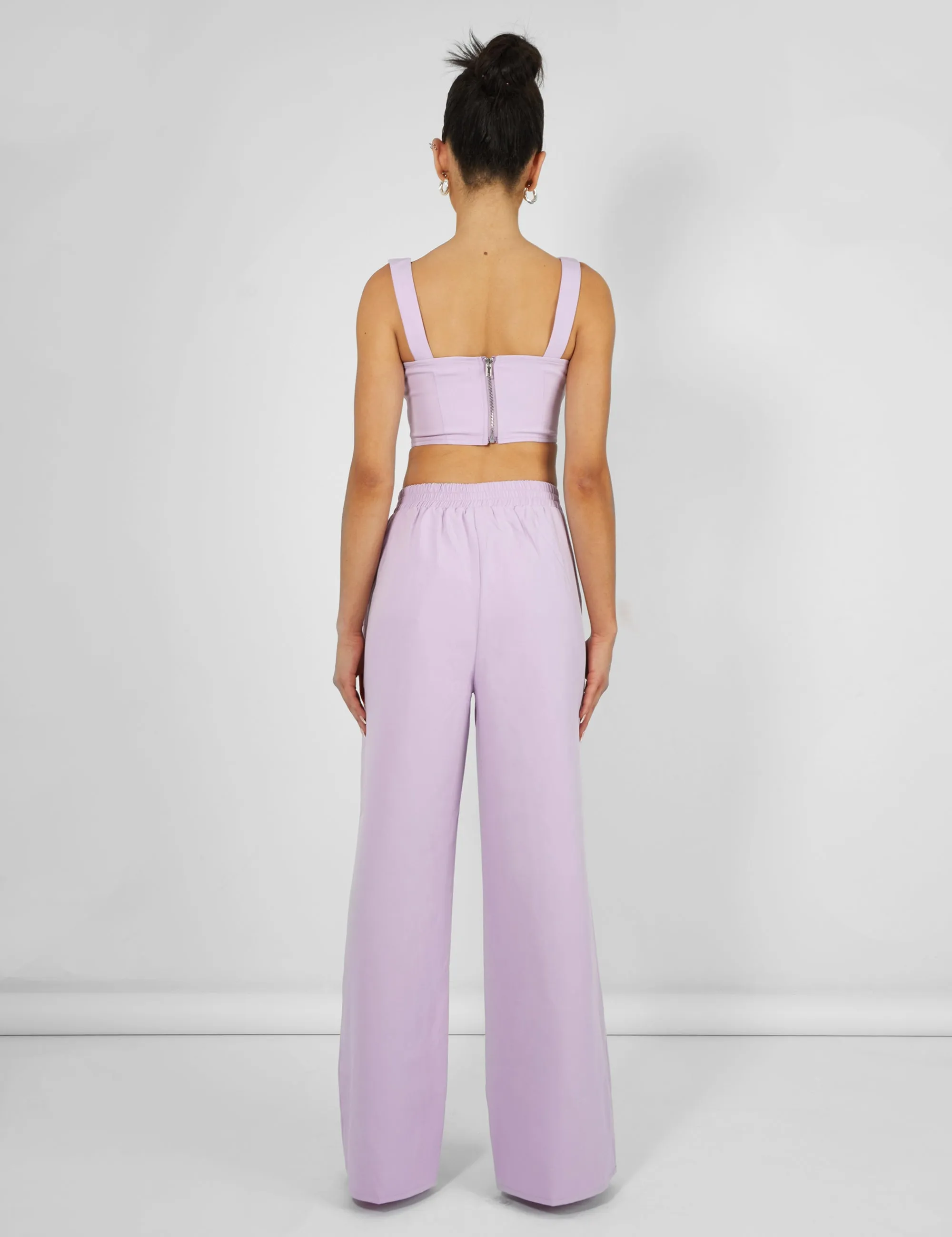 Tailored Wide Leg Trousers Lilac