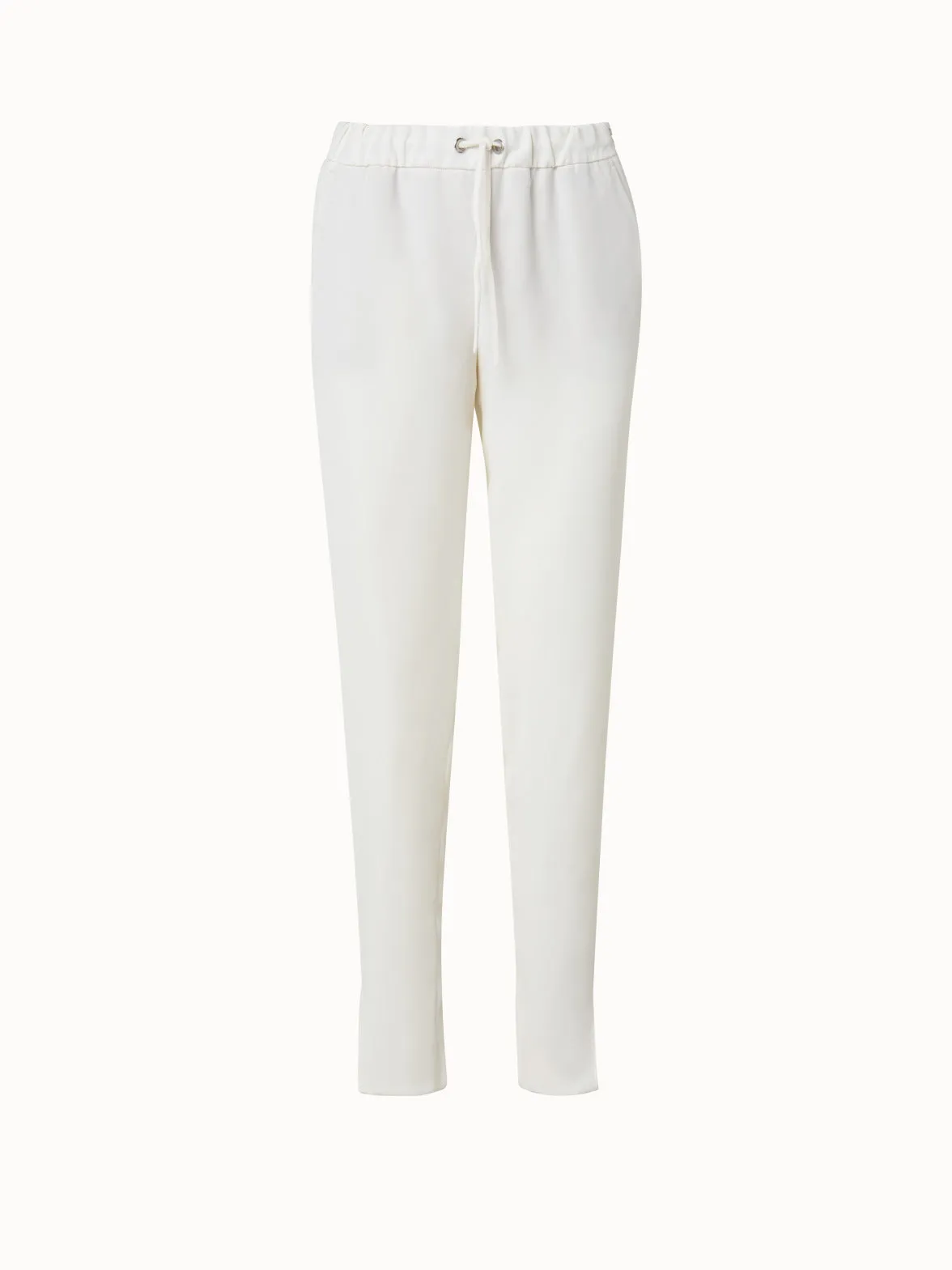 Tapered Laser Cut Crêpe Pants